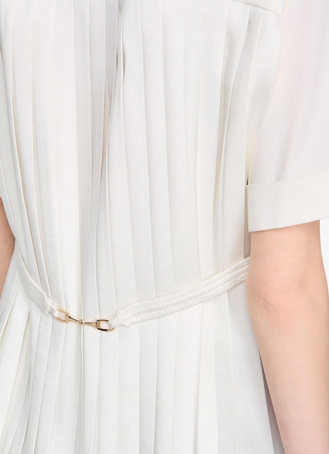 Sandro Oversized blouse met geplooid detail - detail 3 ecru / wit