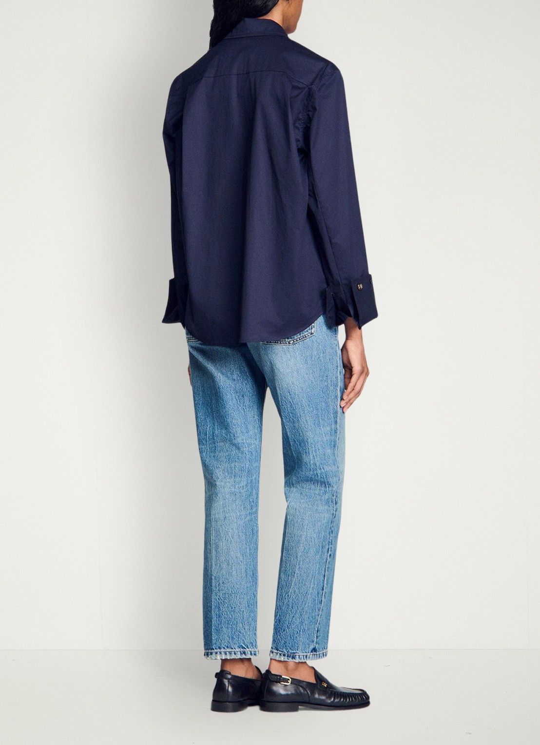 Sandro Oversized blouse met stretch - achterkant 5 blauw