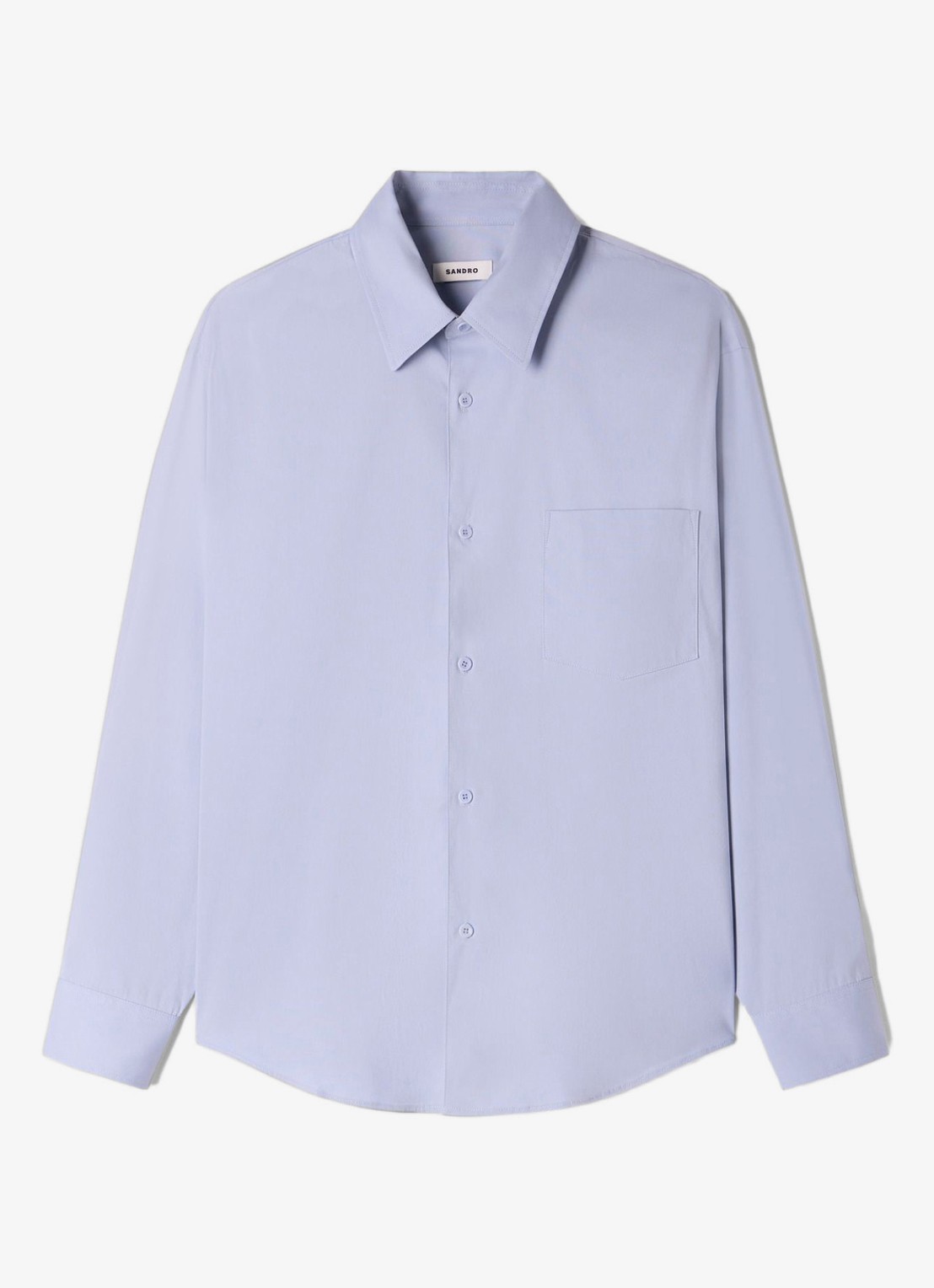 Sandro Oversized fit overhemd met borstzak - voorkant blauwgrijs