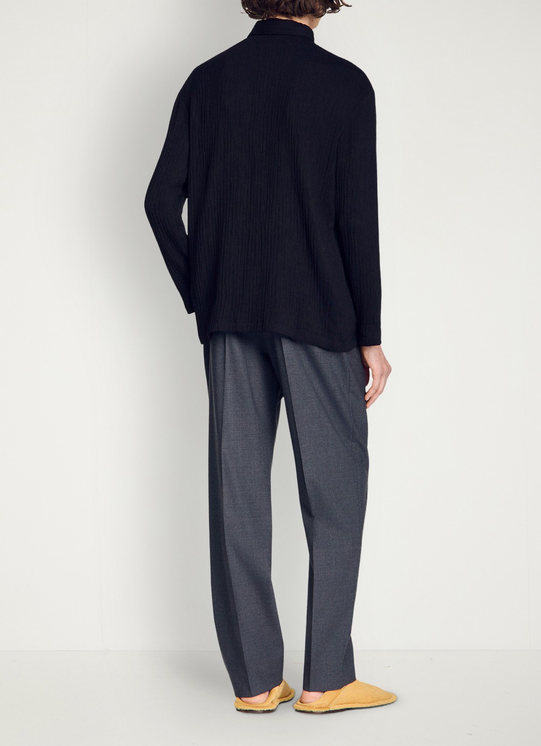 Sandro Oversized fit overhemd met structuur - achterkant 3 zwart