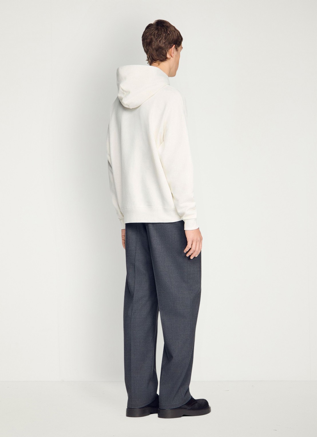 Sandro Oversized hoodie met bloemenprint - achterkant ivoor