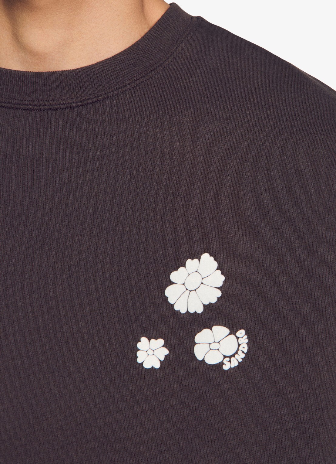 Sandro Oversized sweater met logo - detail 5 chocoladebruin