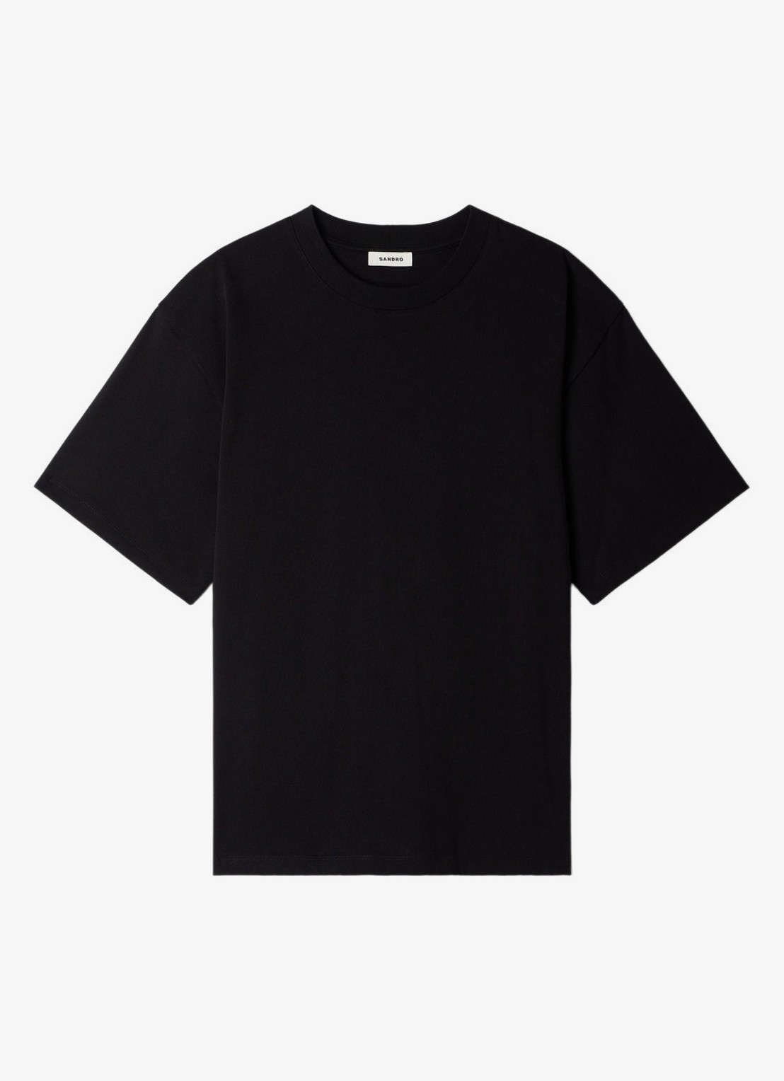 Sandro Oversized T-shirt met ronde hals - voorkant zwart
