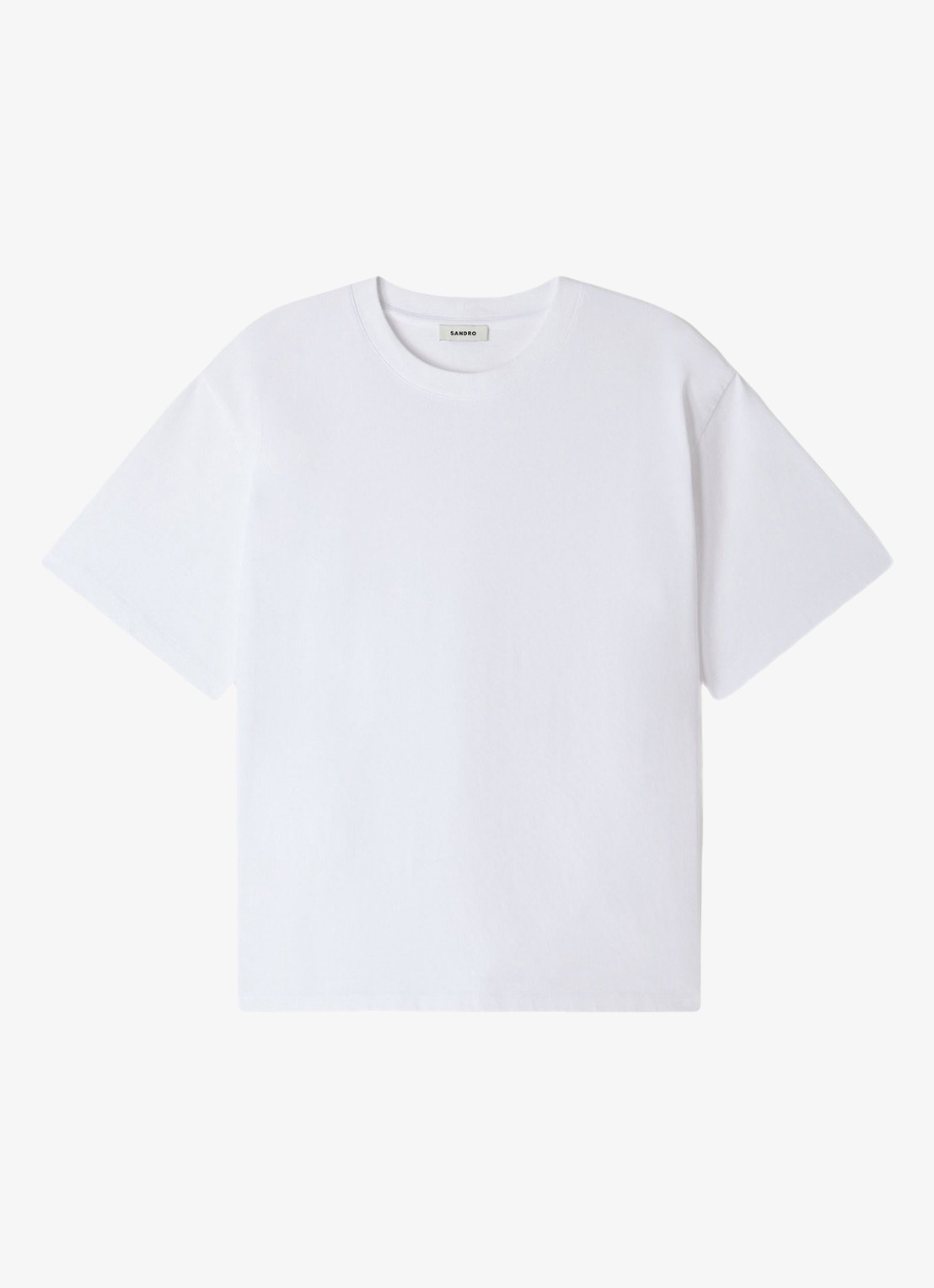 Sandro Oversized T-shirt met ronde hals - voorkant wit