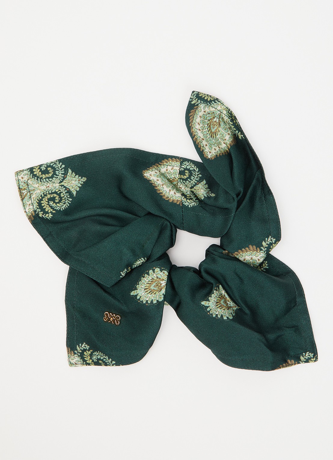 Sandro Paisley print scrunchie - voorkant green / groen