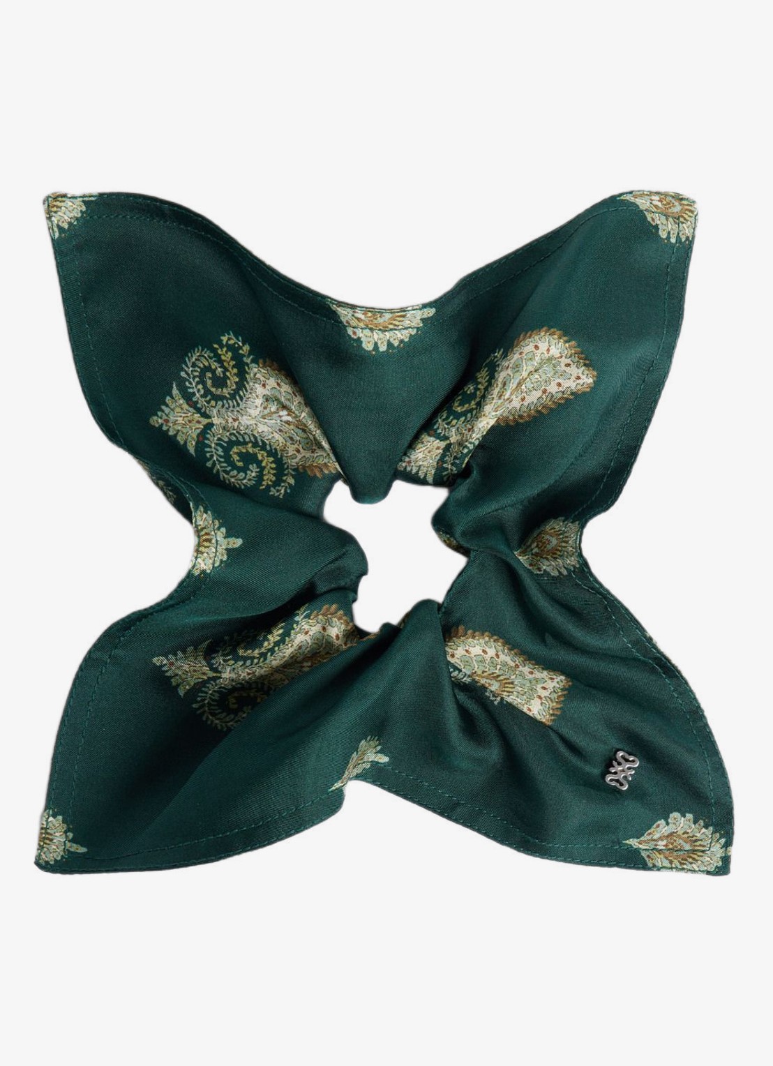 Sandro Paisley print scrunchie - voorkant 2 green / groen