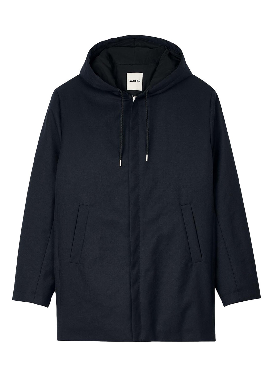 Sandro Parka in wolblend met steekzakken - voorkant 5 donkerblauw