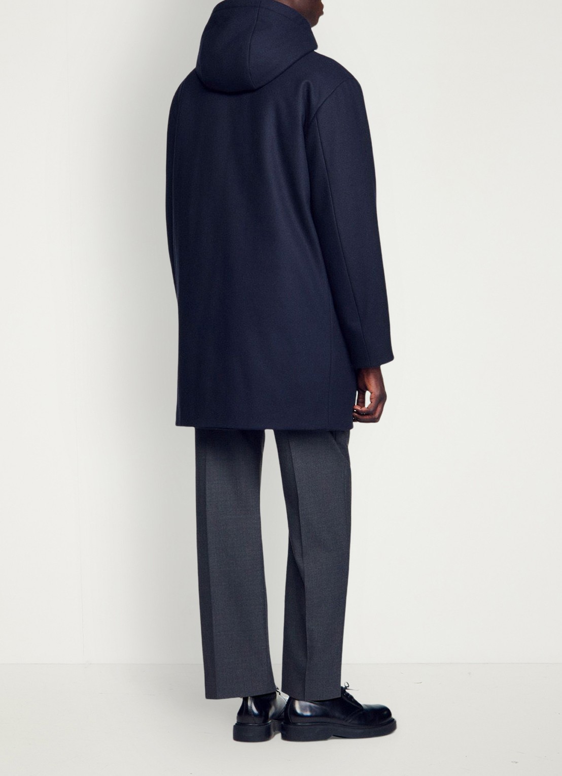 Sandro Parka in wolblend - achterkant donkerblauw