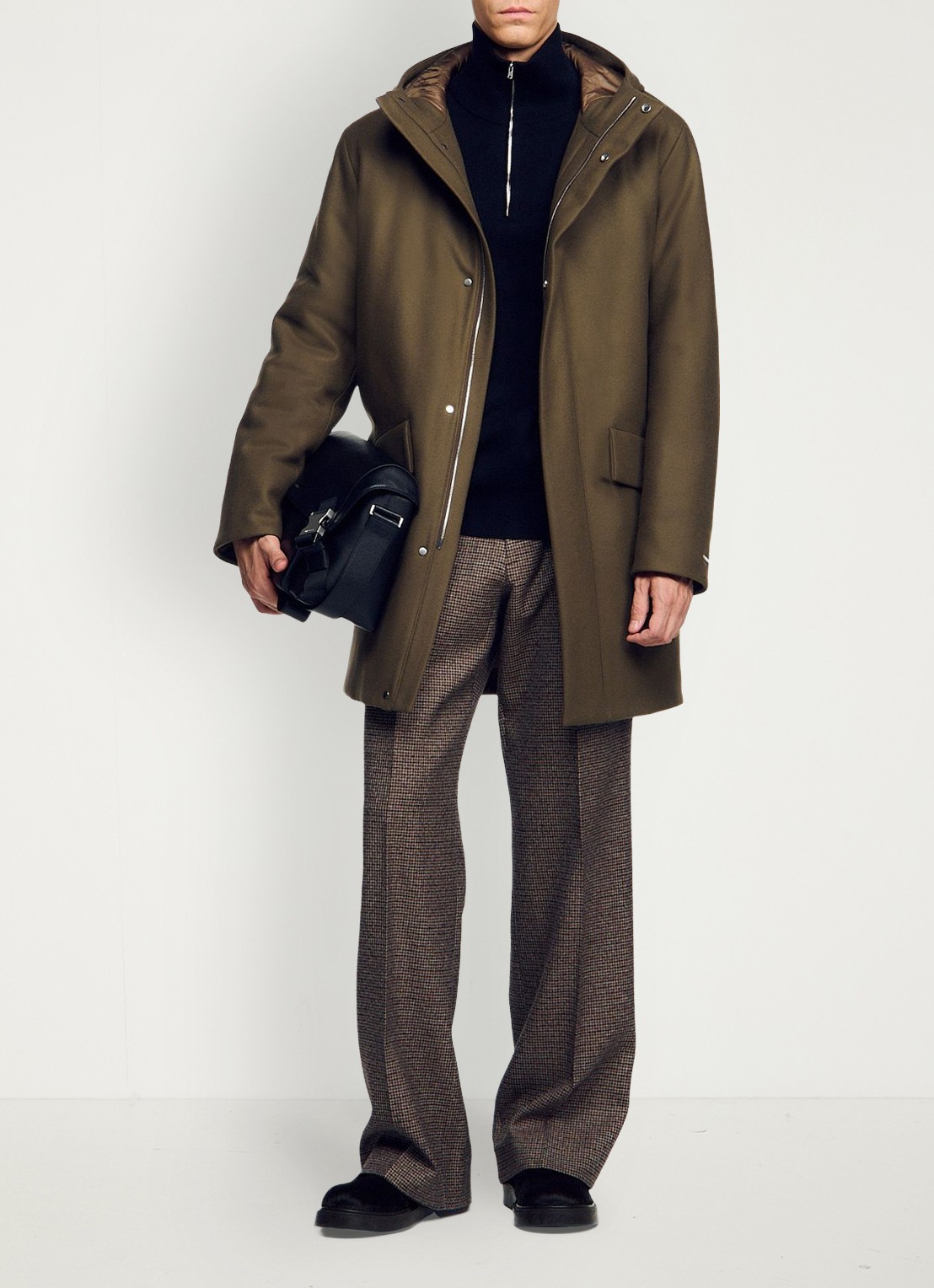 Sandro Parka in wolblend - detail 2 taupe