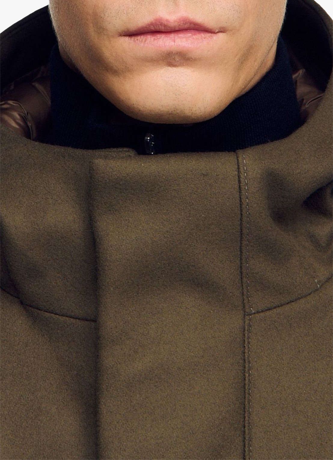 Sandro Parka in wolblend - detail 3 taupe