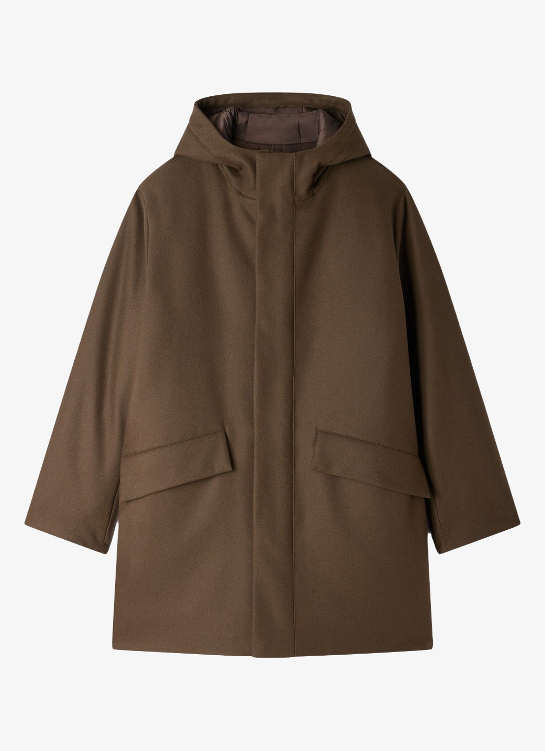 Sandro Parka in wolblend - voorkant 4 taupe