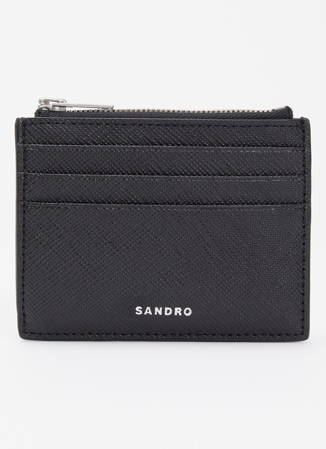 Sandro Pasjeshouder van leer - voorkant black / zwart