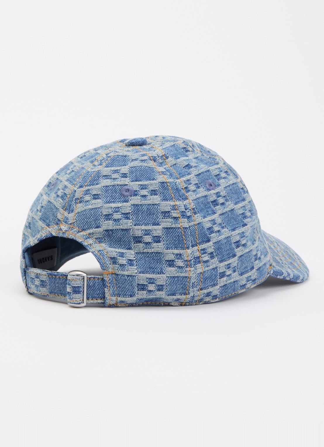 Sandro Pet van denim met ruitdessin - detail 2 blauw