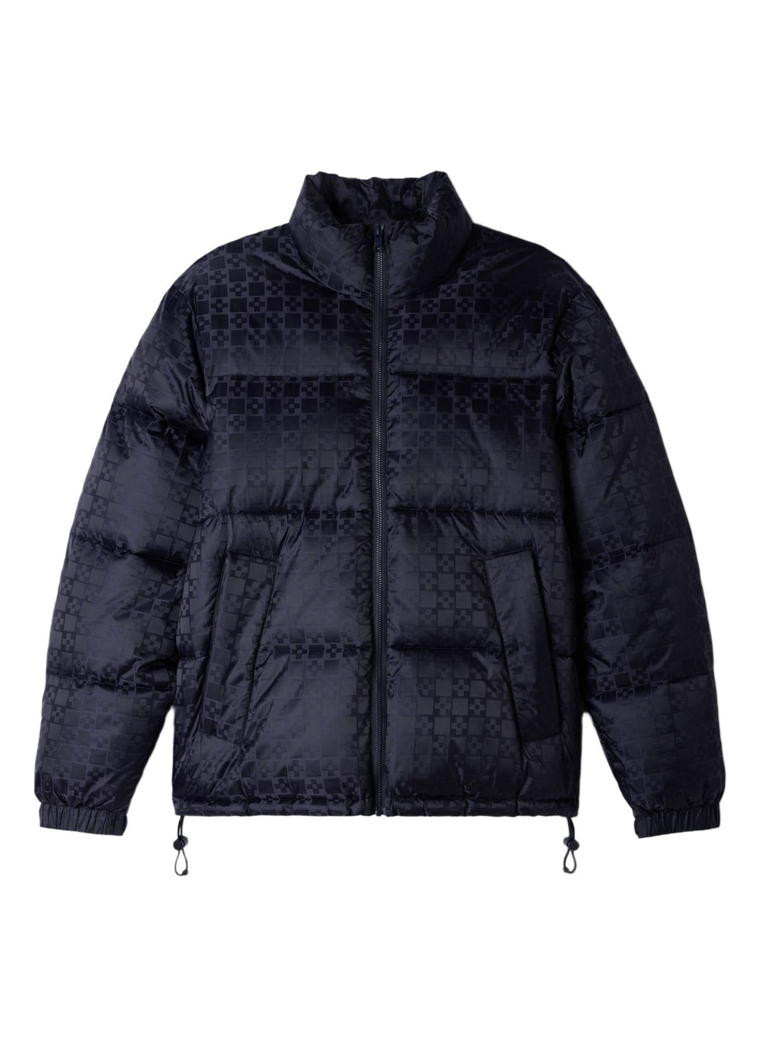 Sandro Puffer jack met ruitdessin - voorkant 5 donkerblauw
