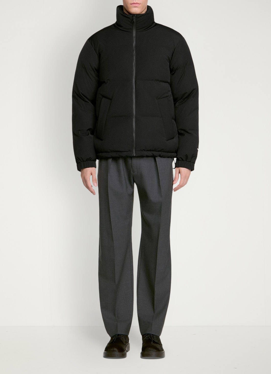 Sandro Puffer jas met logo - voorkant 3 zwart