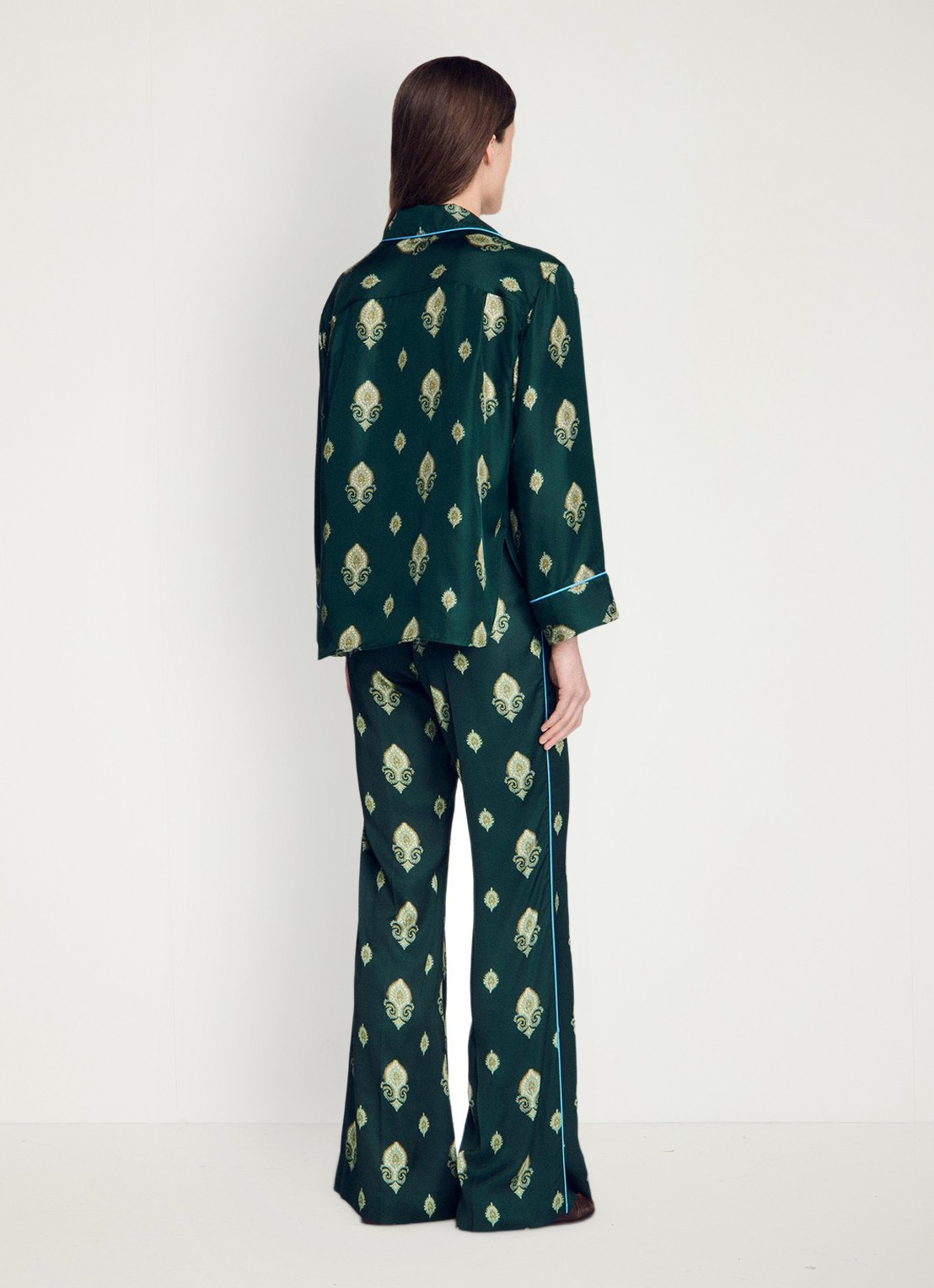 Sandro Pyjama blouse met paisley dessin - achterkant 3 groen