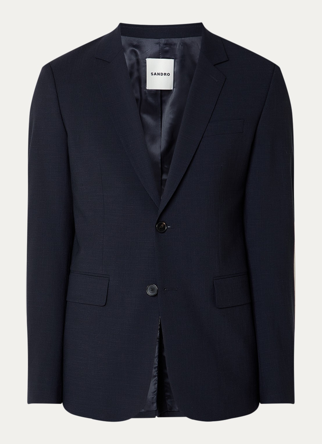 Sandro Regular fit colbert met klepzakken - voorkant donkerblauw