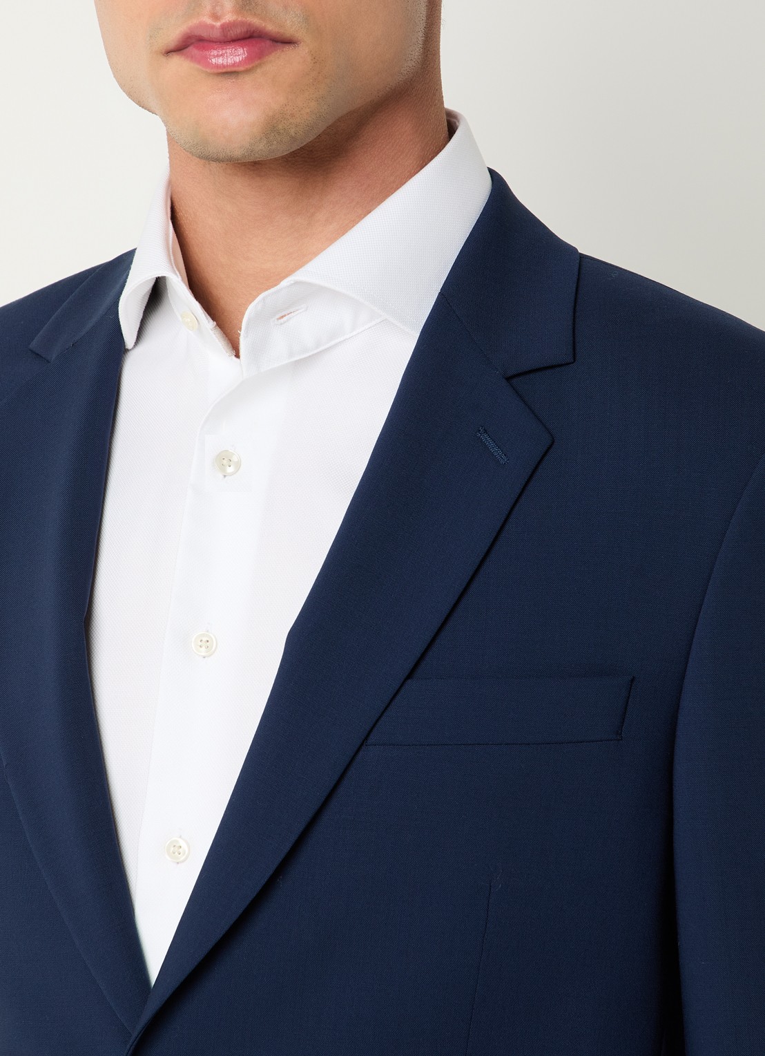 Sandro Regular fit colbert van scheerwol met klepzakken  - detail 4 donkerblauw