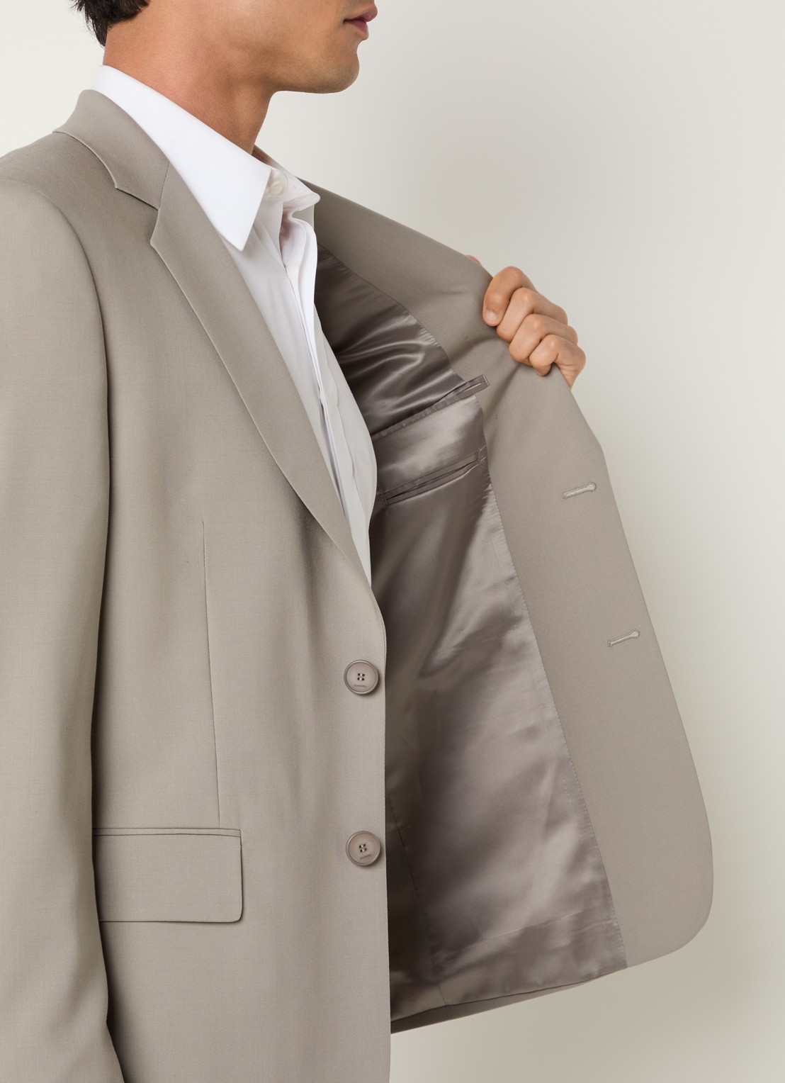 Sandro Regular fit colbert van scheerwol met klepzakken  - detail 5 grijs