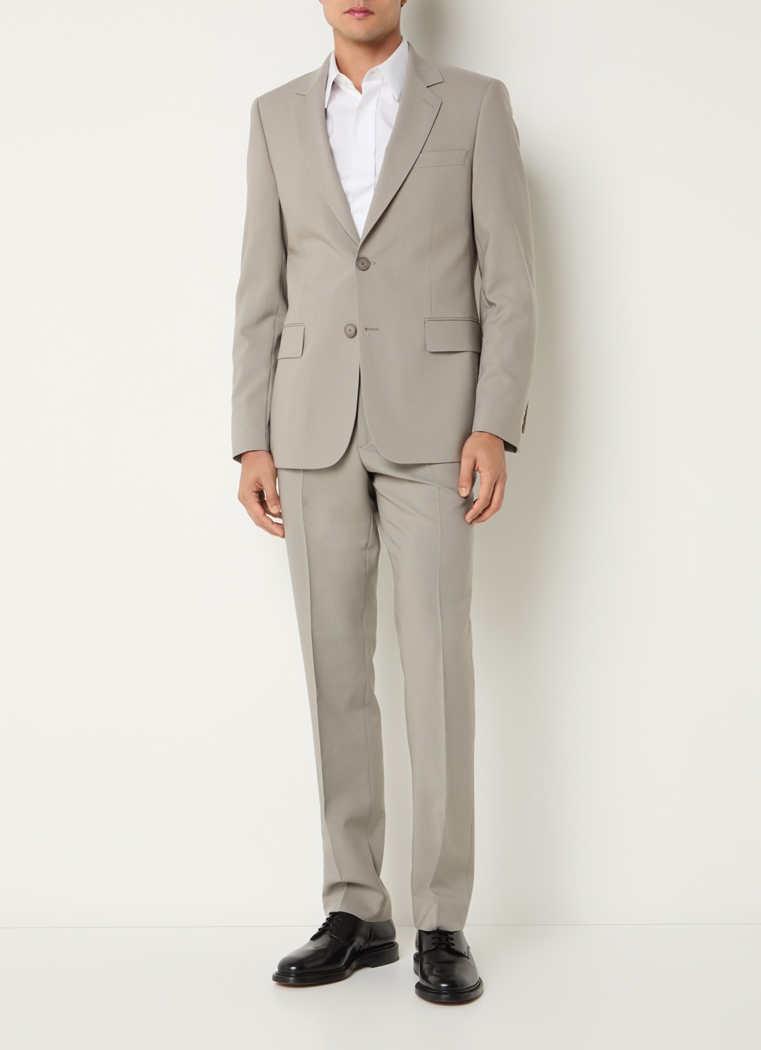 Sandro Regular fit colbert van scheerwol met klepzakken  - voorkant 3 grijs