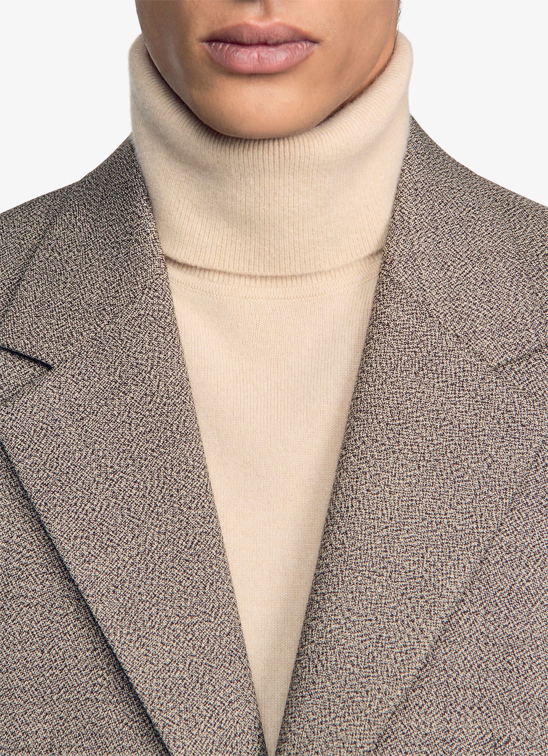 Sandro Regular fit colbert van scheerwol - detail 2 brown / bruin