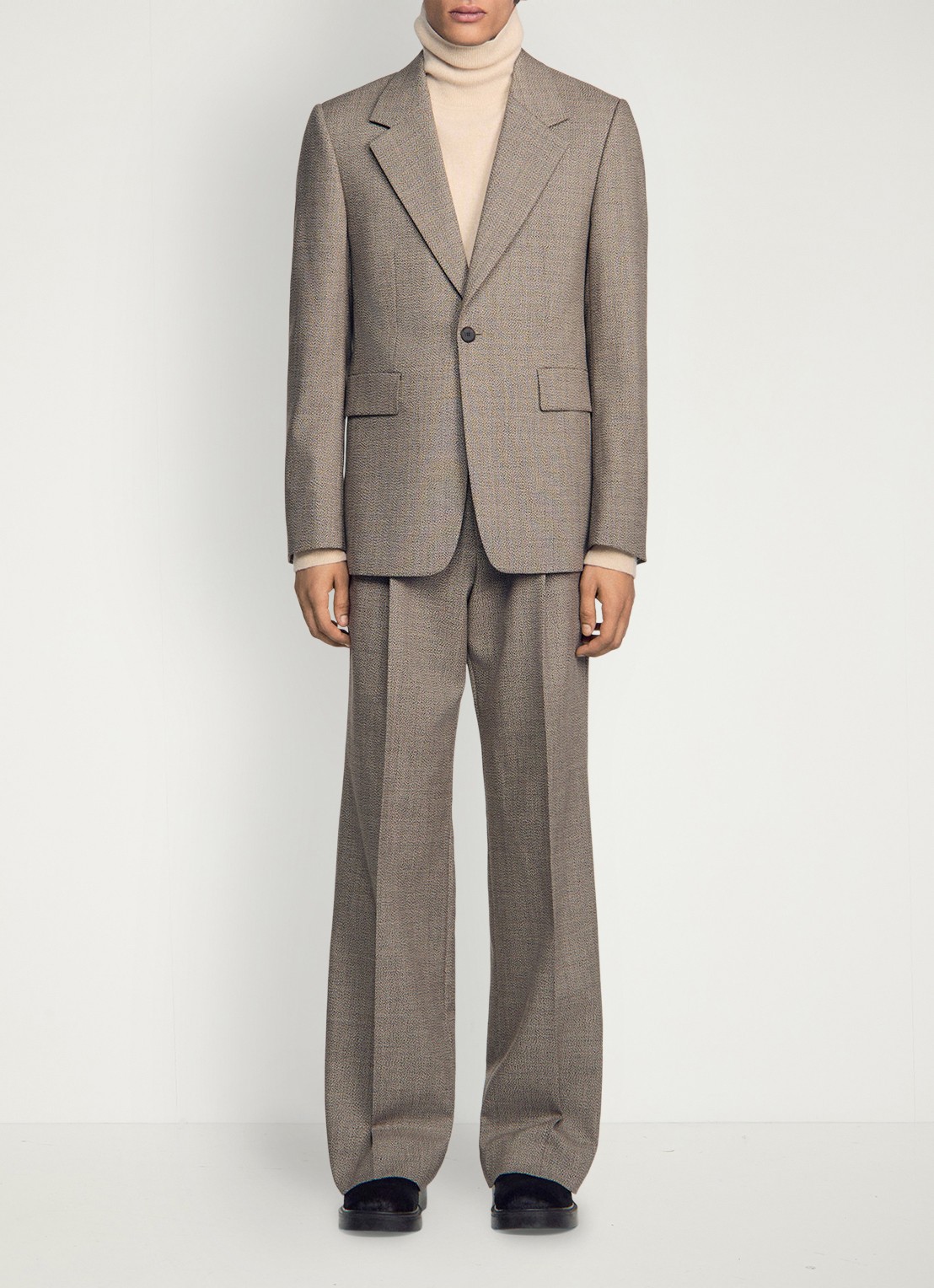 Sandro Regular fit colbert van scheerwol - voorkant 5 brown / bruin