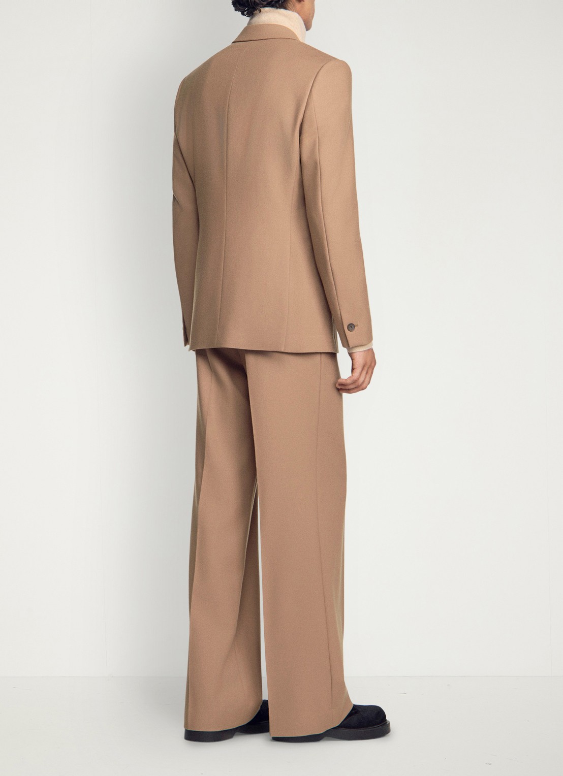 Sandro Regular fit colbert van wol met klepzakken - achterkant 5 camel