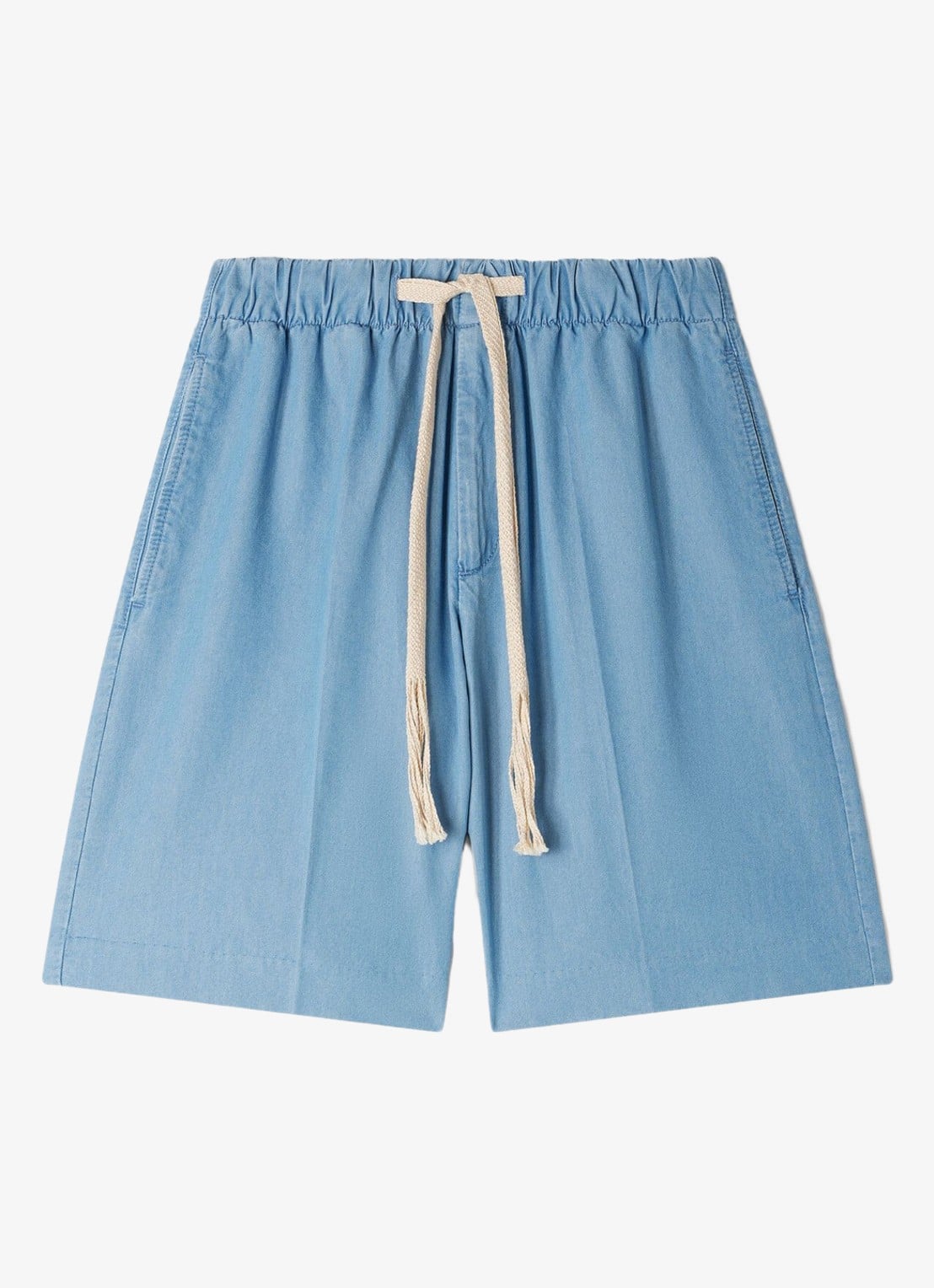 Sandro Regular fit korte broek van chambray - voorkant chambray / blauw