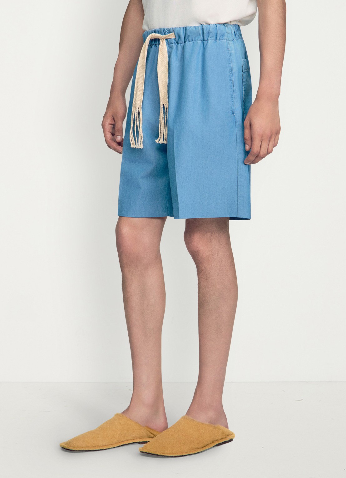 Sandro Regular fit korte broek van chambray - detail 3 chambray / blauw