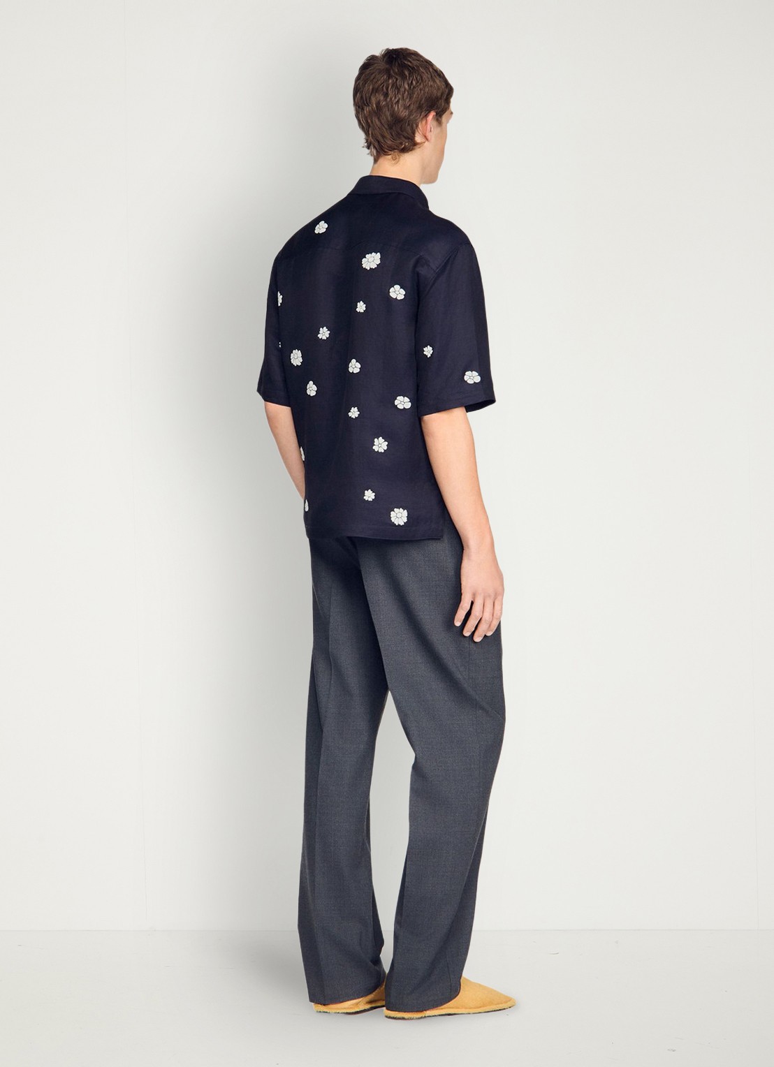 Sandro Regular fit overhemd met bloemenprint - achterkant 6 donkerblauw