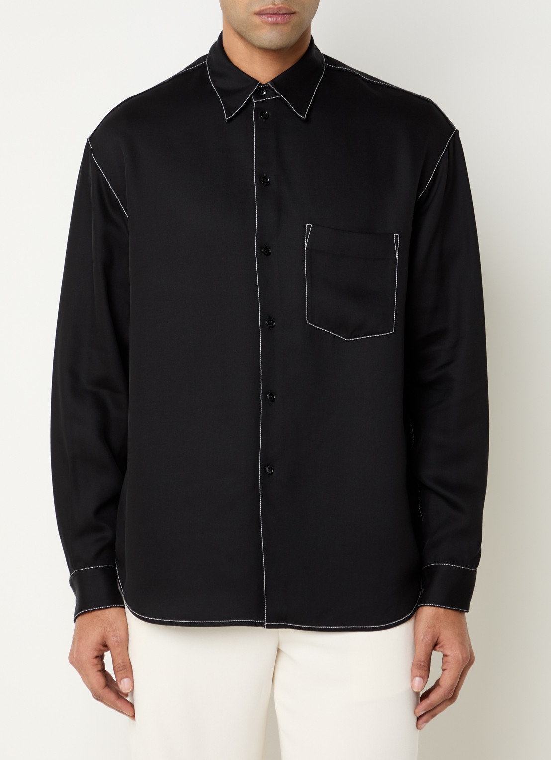 Sandro Regular fit overhemd met borstzak - detail 3 zwart