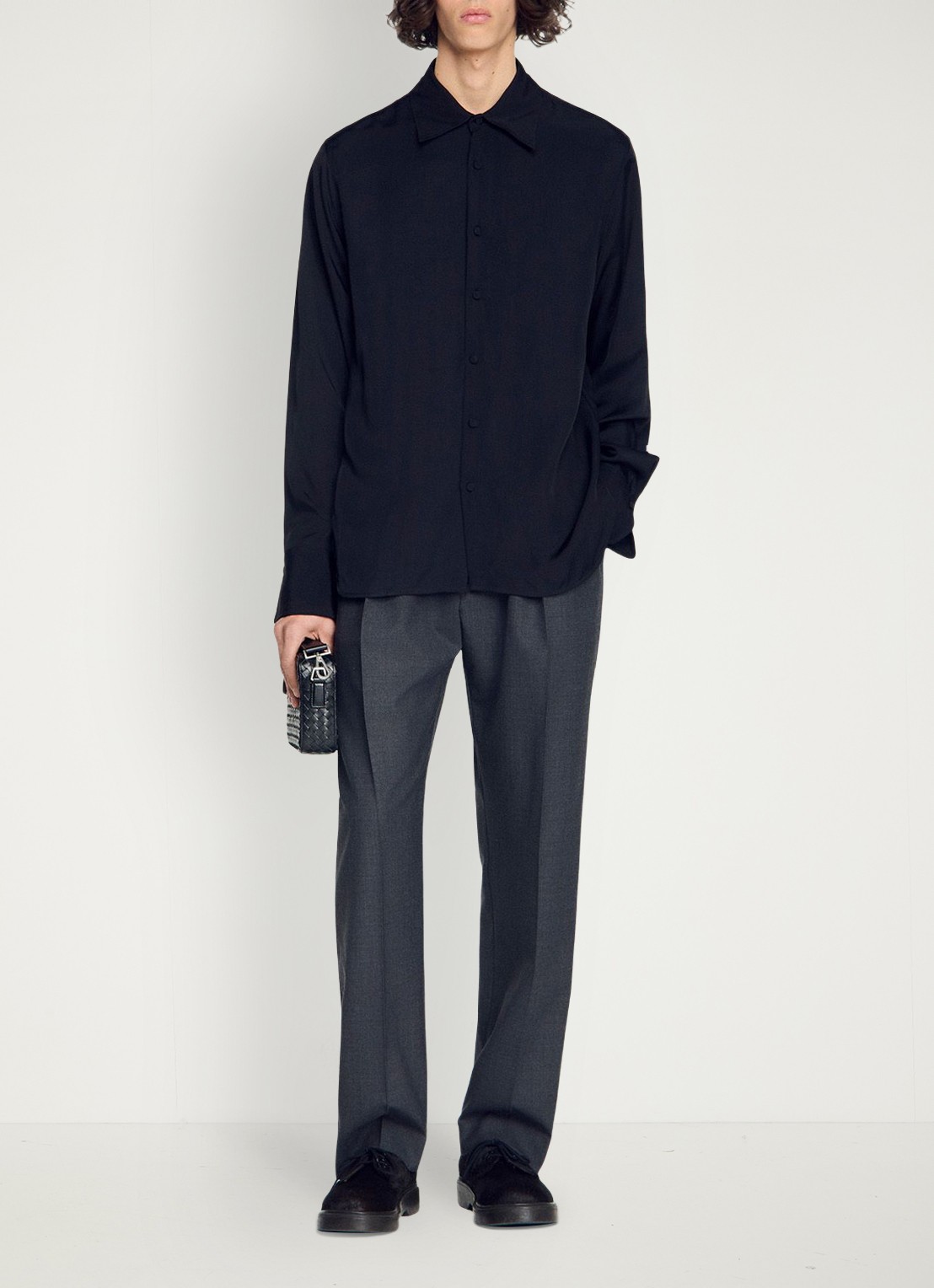 Sandro Regular fit overhemd met plooien - detail 3 zwart