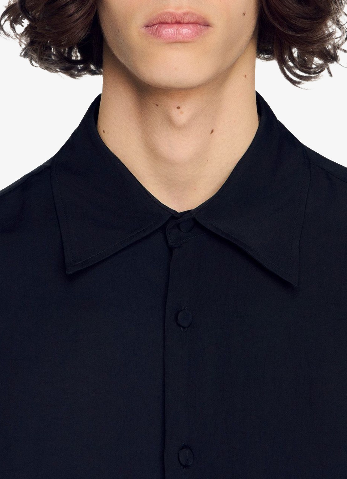 Sandro Regular fit overhemd met plooien - detail 4 zwart