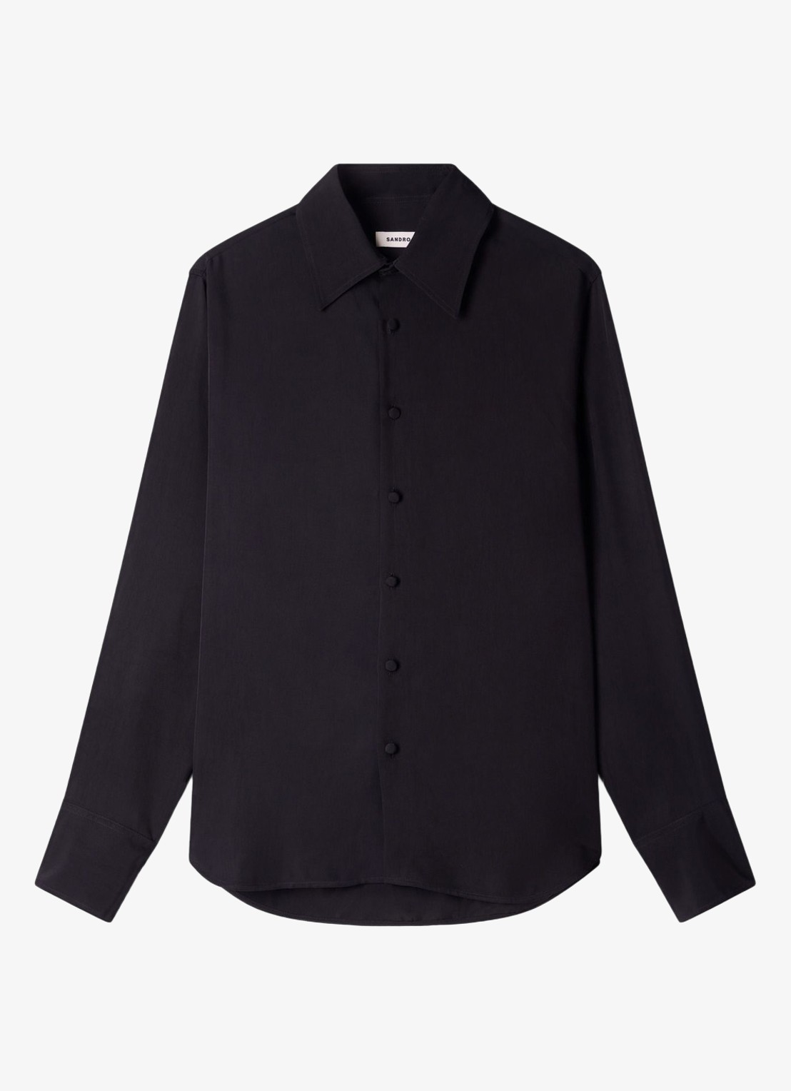 Sandro Regular fit overhemd met plooien - voorkant 5 zwart
