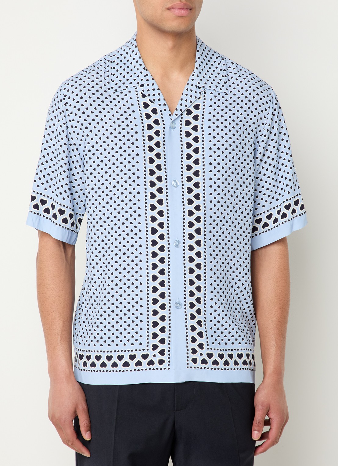 Sandro Regular fit overhemd met print - detail blauwgrijs