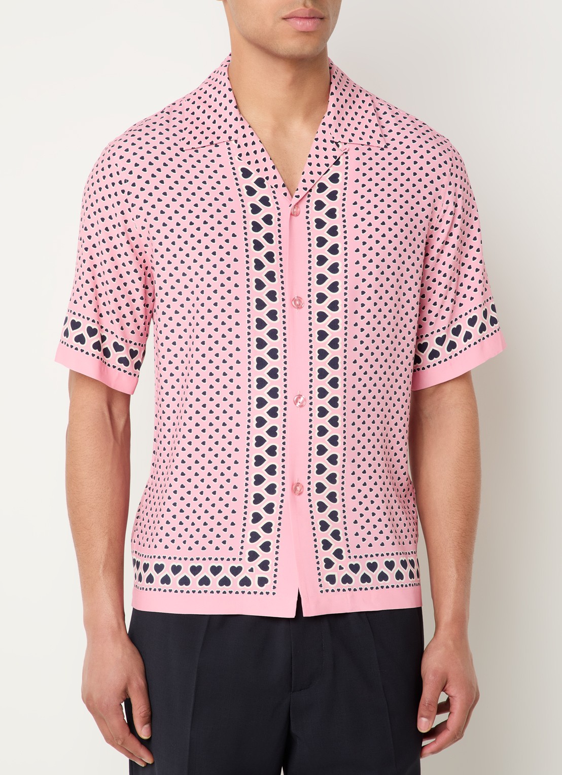 Sandro Regular fit overhemd met print - detail koraalroze