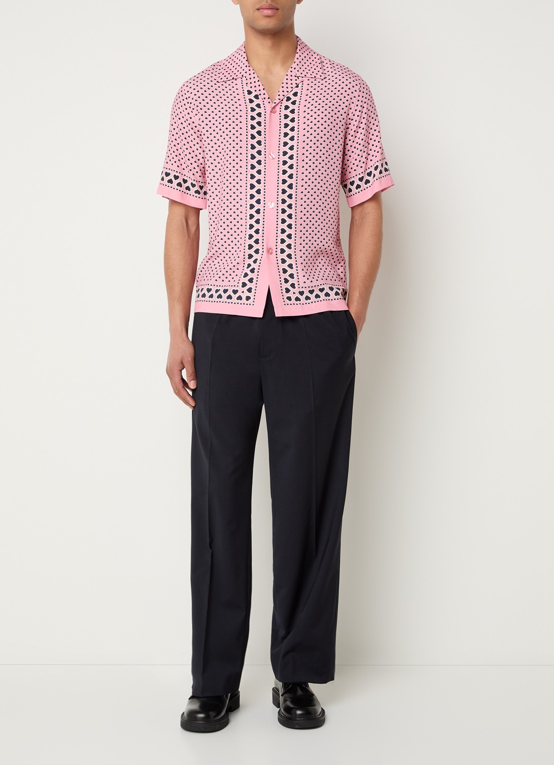 Sandro Regular fit overhemd met print - voorkant 3 koraalroze