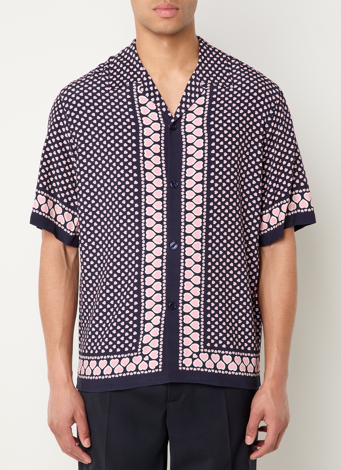 Sandro Regular fit overhemd met print - detail 4 donkerblauw