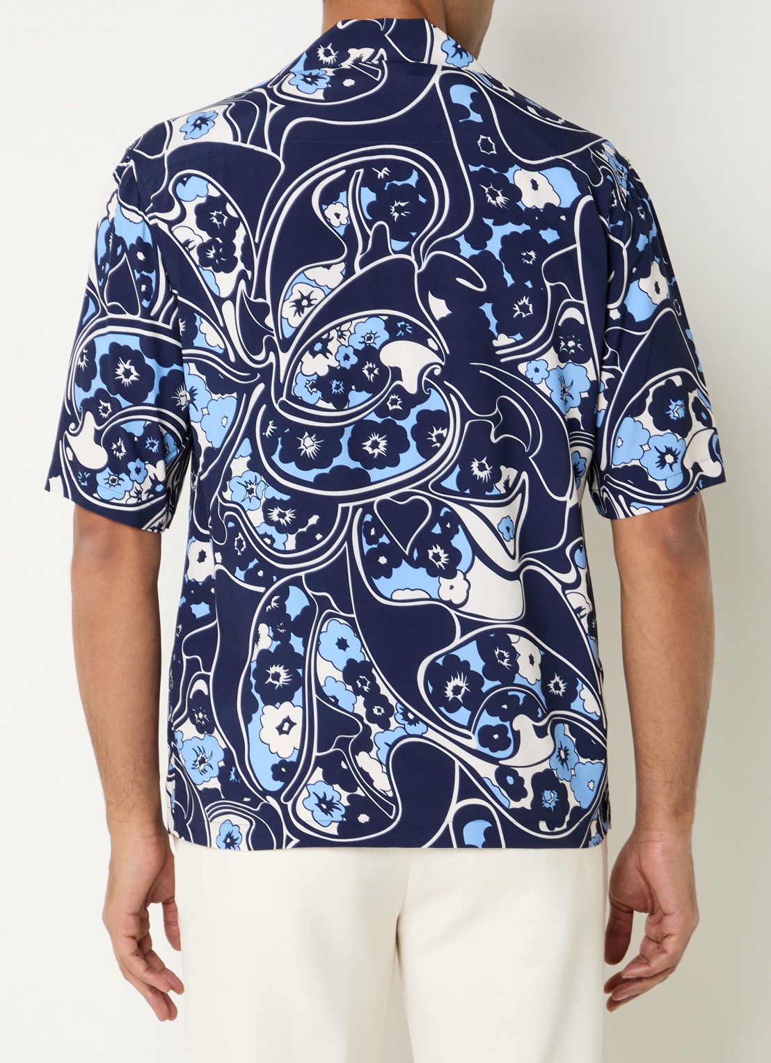 Sandro Regular fit overhemd met print - achterkant 2 donkerblauw