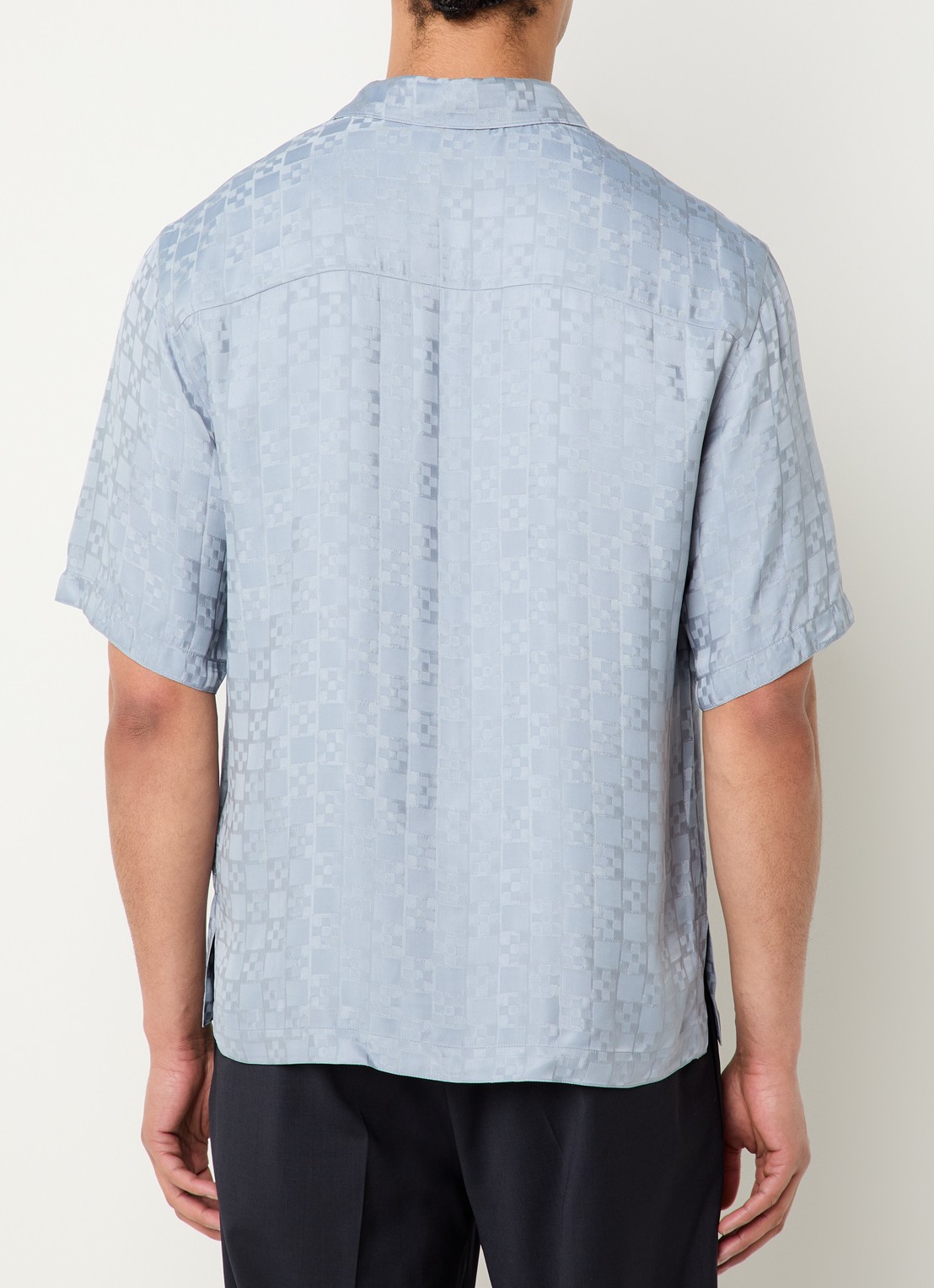 Sandro Regular fit overhemd met print - achterkant blauwgrijs