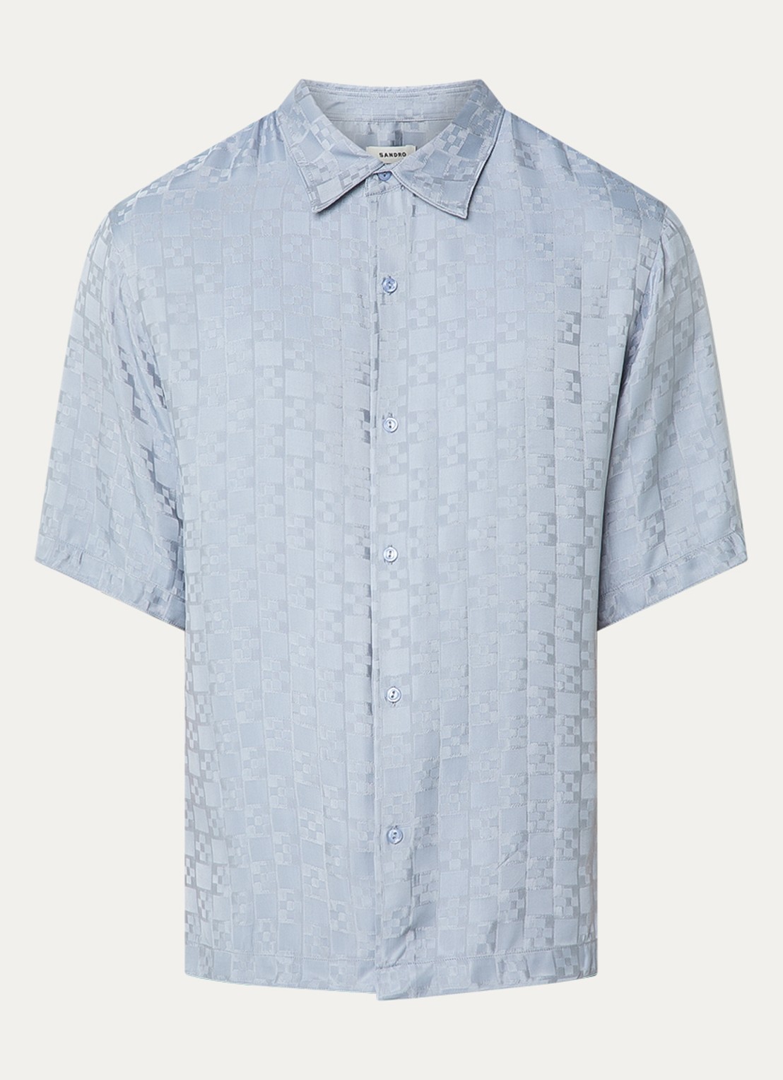 Sandro Regular fit overhemd met print - voorkant 2 blauwgrijs
