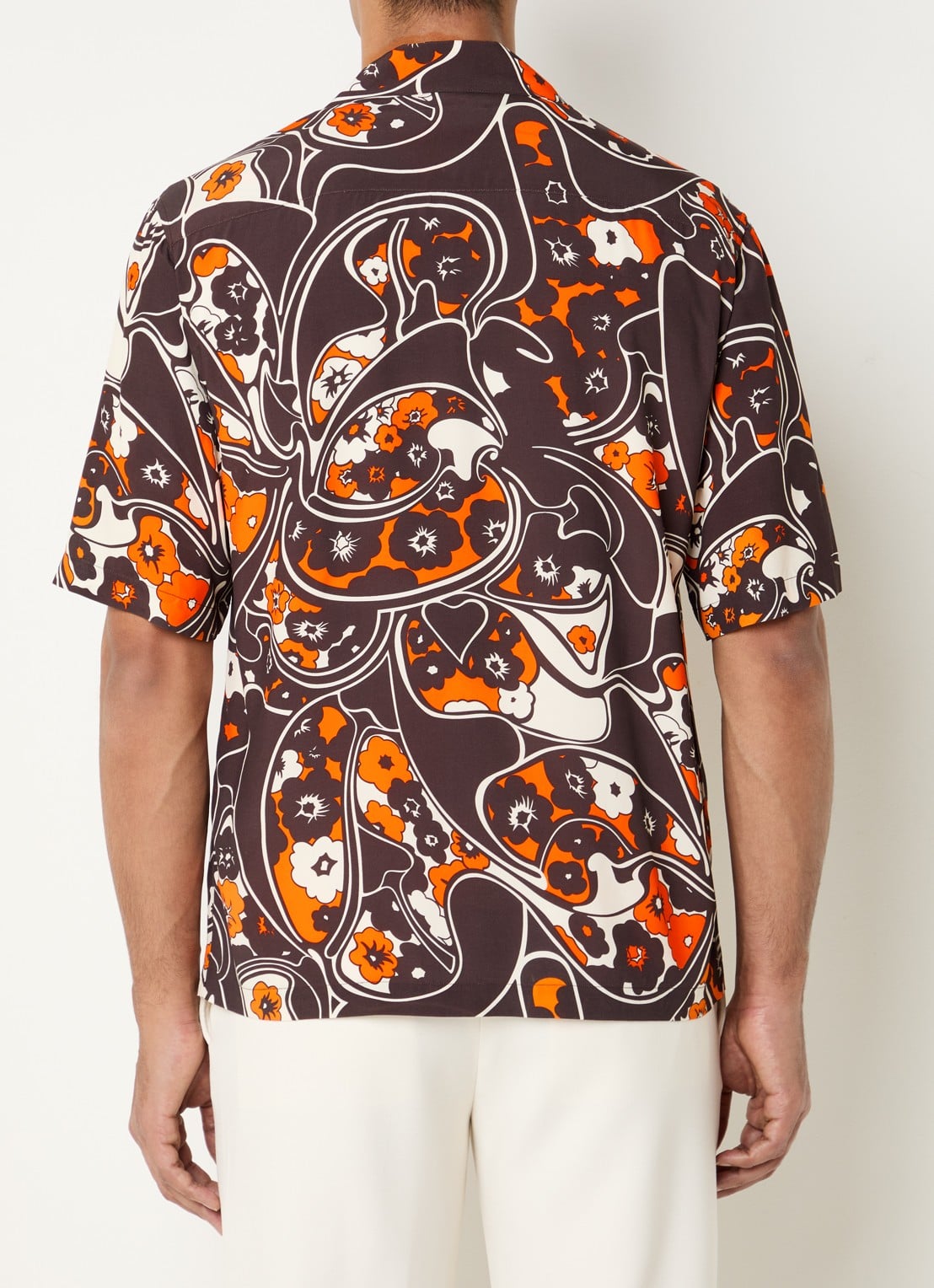 Sandro Regular fit overhemd met print - achterkant donkerbruin