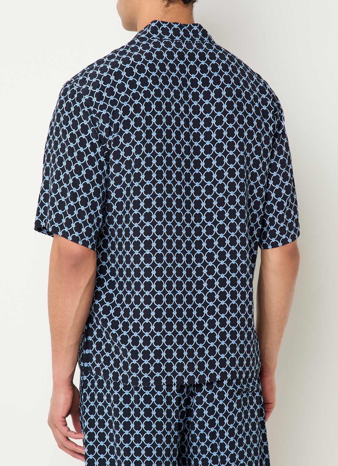 Sandro Regular fit overhemd met print - achterkant 3 donkerblauw