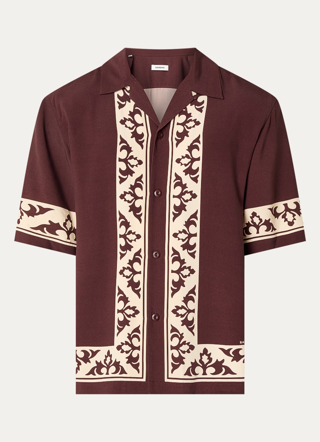 Sandro Regular fit overhemd met print - voorkant 3 bruin
