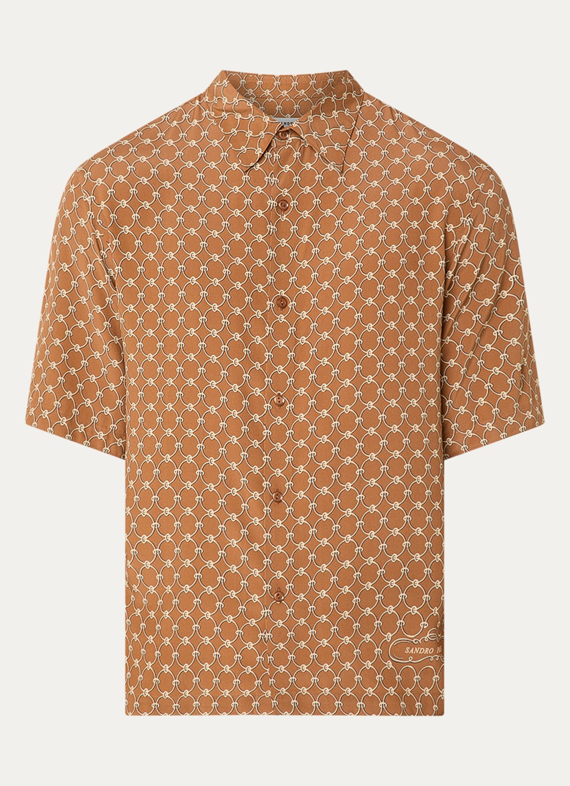 Sandro Regular fit overhemd met print - voorkant 3 bruin