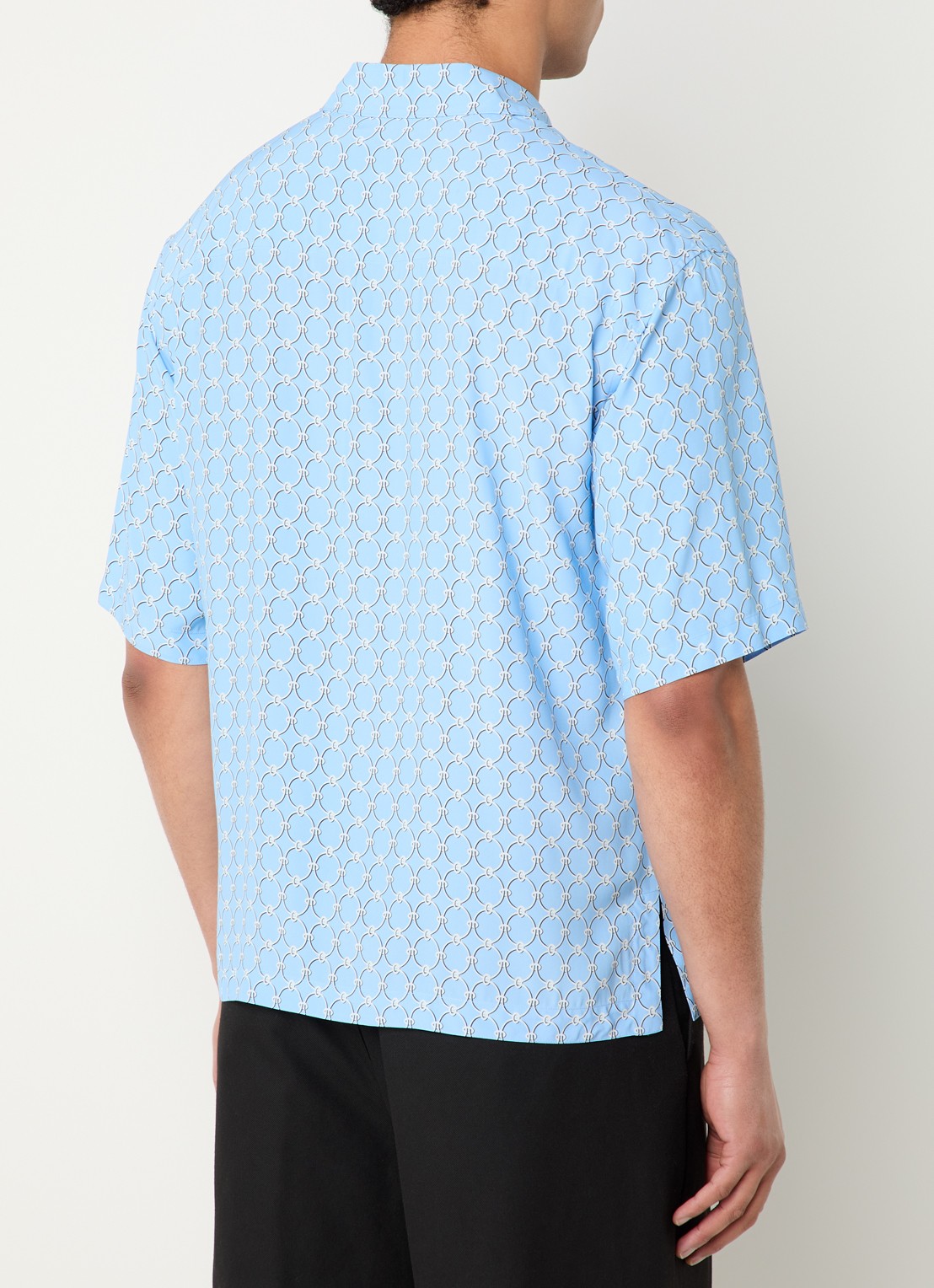Sandro Regular fit overhemd met print - achterkant blauwgrijs