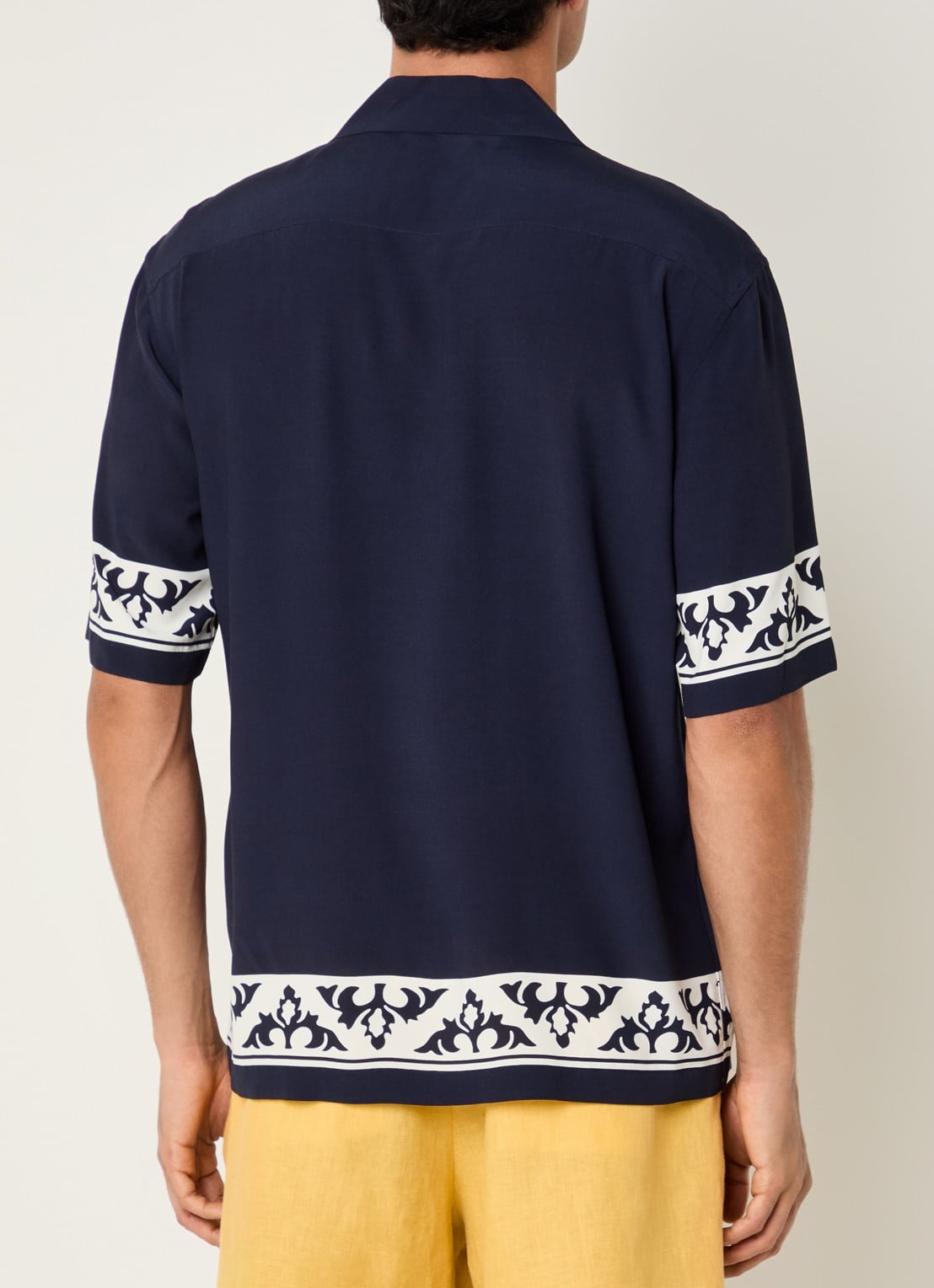 Sandro Regular fit overhemd met print - achterkant 2 donkerblauw