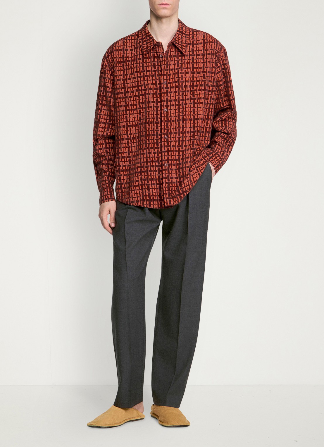 Sandro Regular fit overhemd met print - detail rood