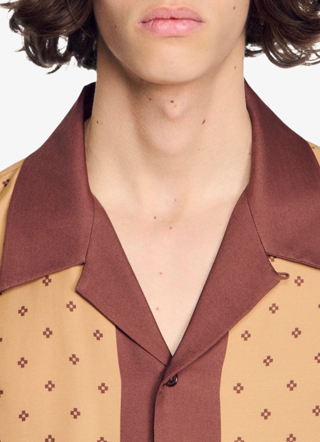 Sandro Regular fit overhemd met print - detail 3 camel