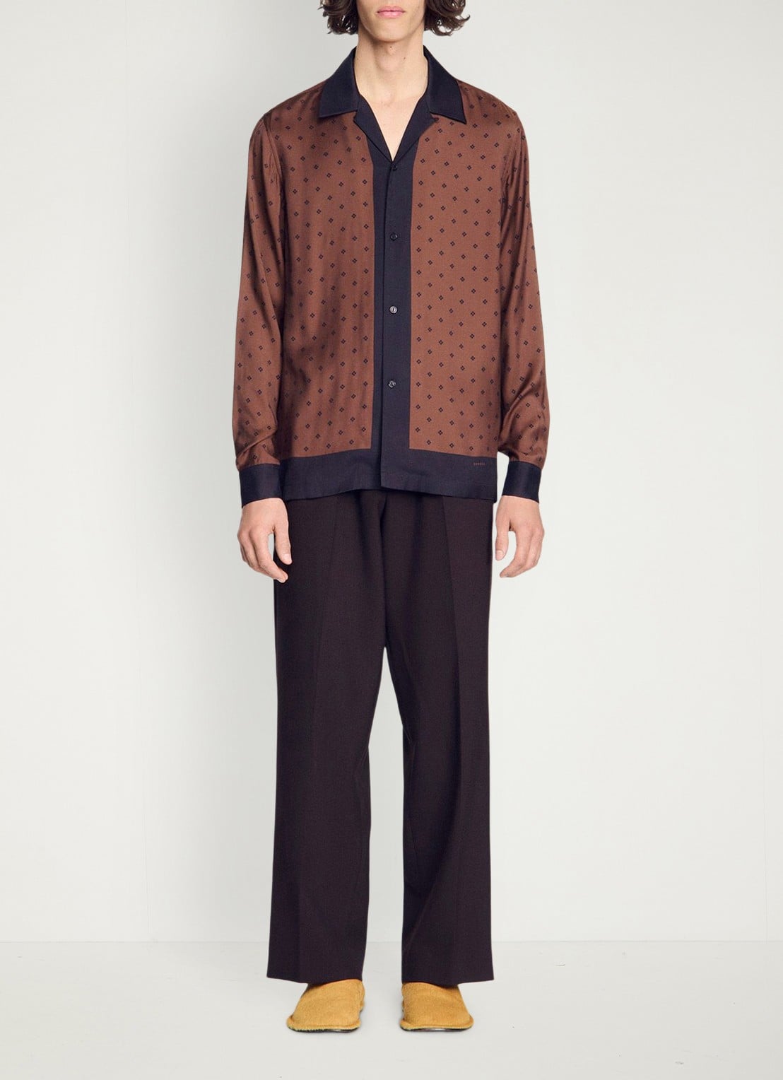 Sandro Regular fit overhemd met print - detail 5 bruin